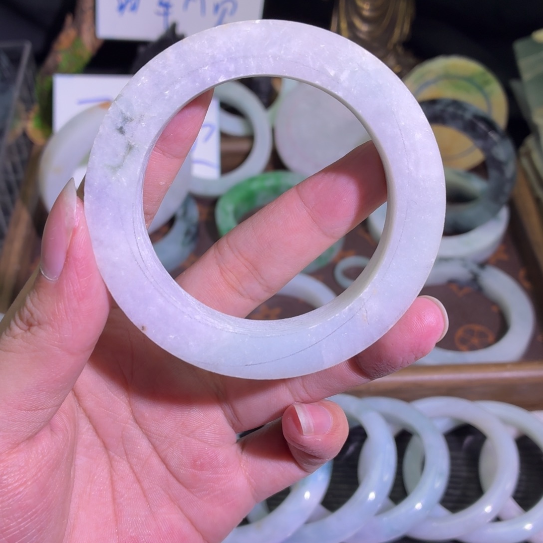 定制翡翠未镶嵌翡翠A货毛胚手镯定制