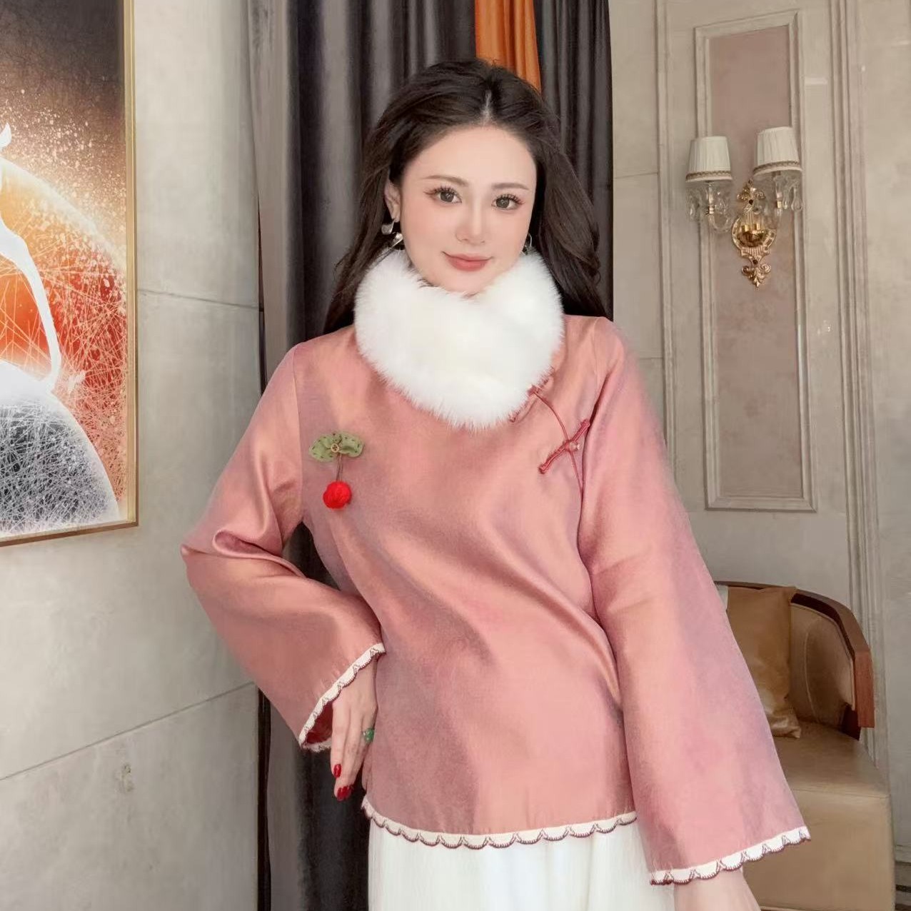 【苏晚-依斐私服】新中式国风-轻奢高雅休闲真丝浮光锦女士外套