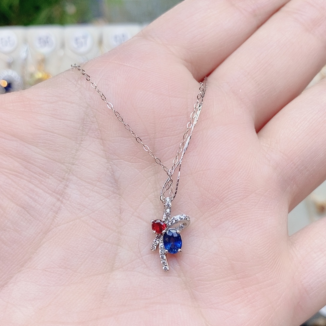 吊坠(赠链)银S925镶嵌蓝宝石