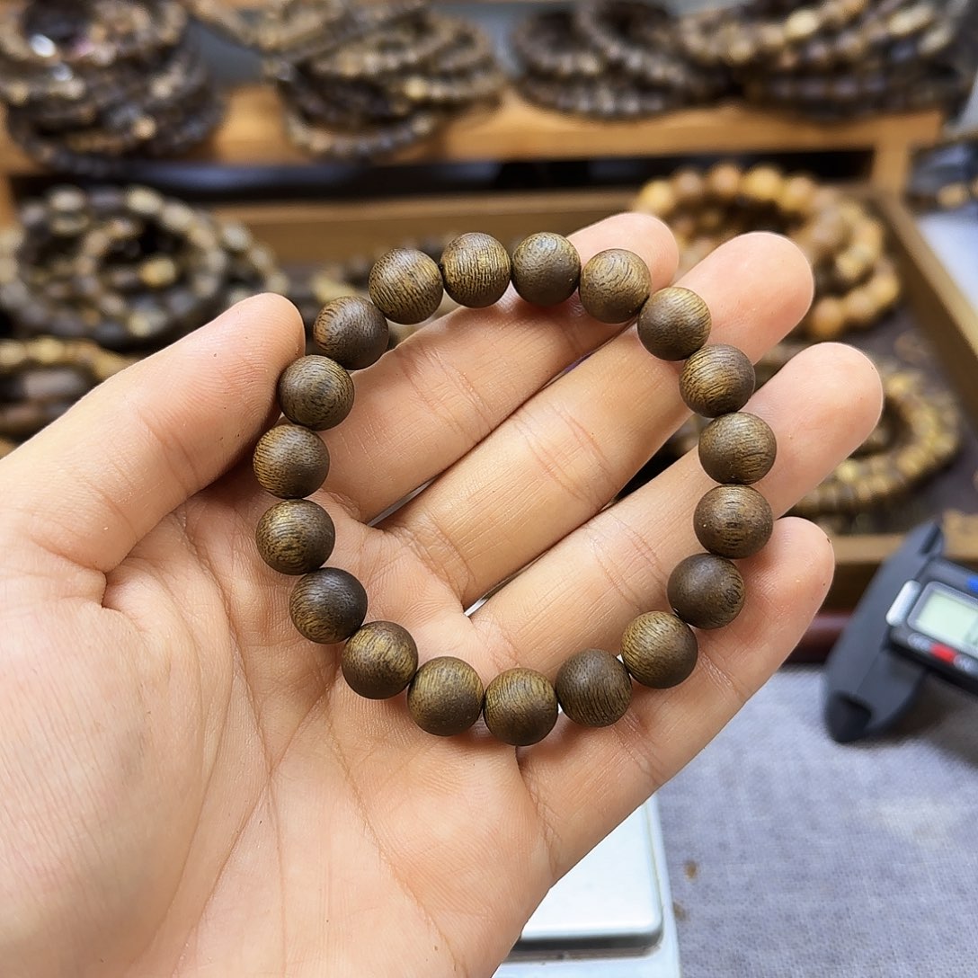 沉香香囊沉香10圆珠沉水浮海南老白棋原母树