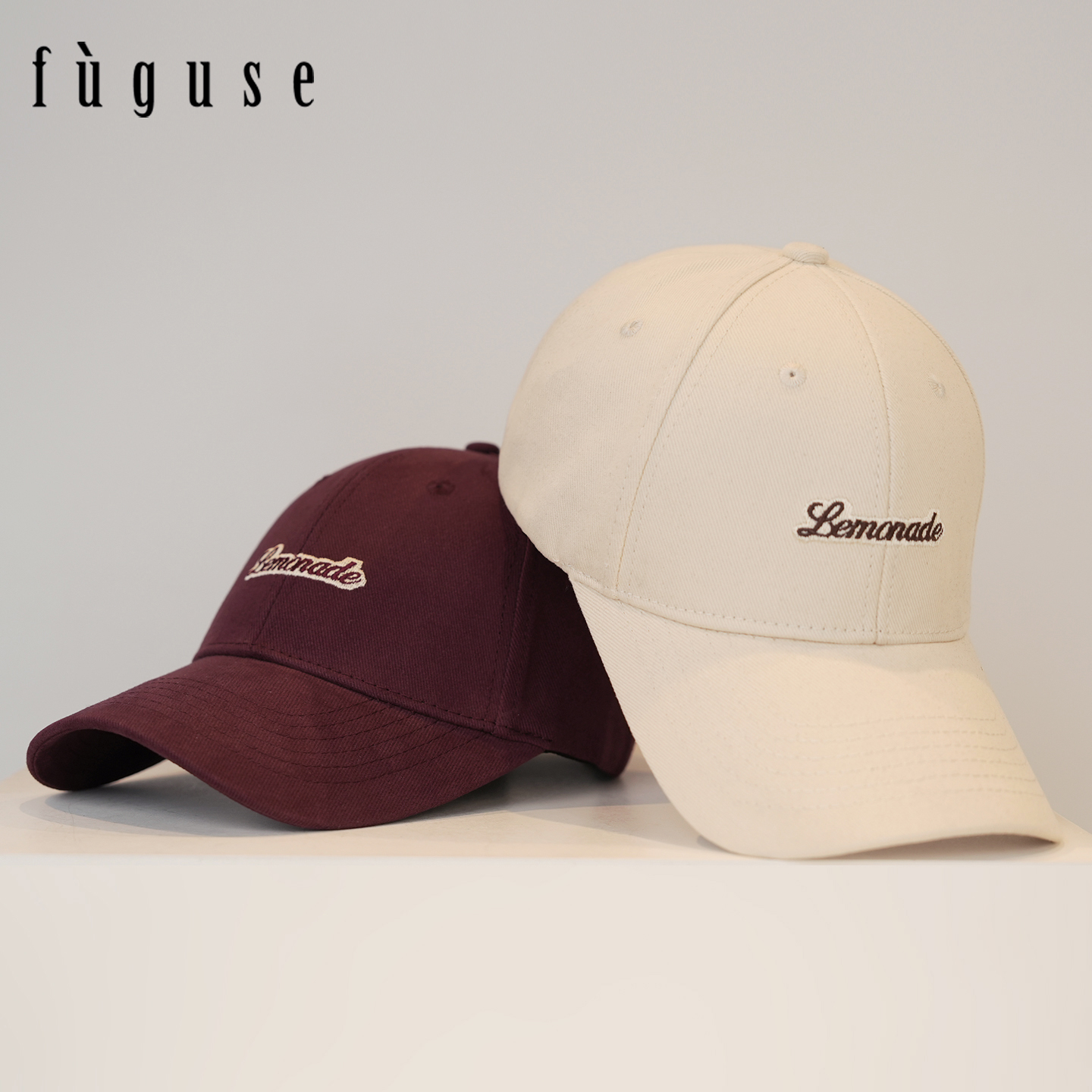 秋冬高顶字母棒球帽子女韩版ins百搭宽帽檐大脸显脸小鸭舌帽男潮