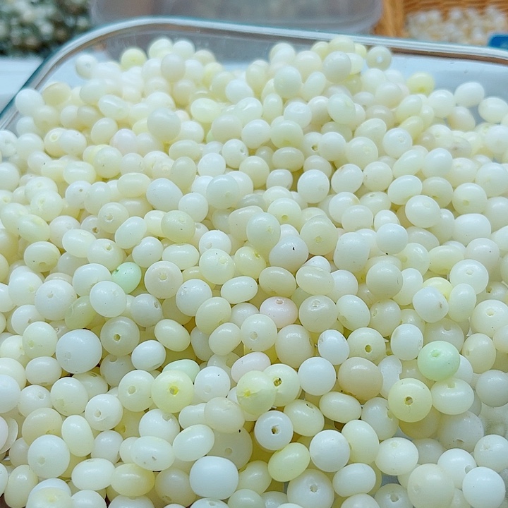 白玉菩提手串瑕疵8白玉苹果算盘500颗