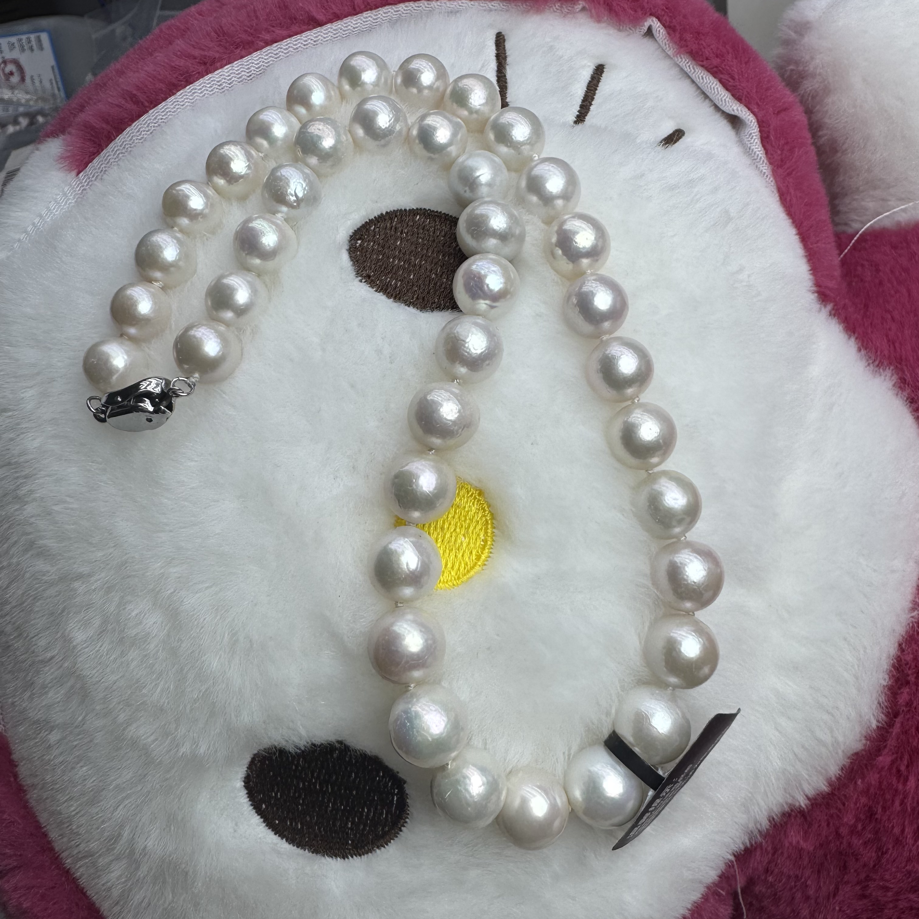 淡水无核近圆强光白色珍珠送妈妈10-11正圆x5