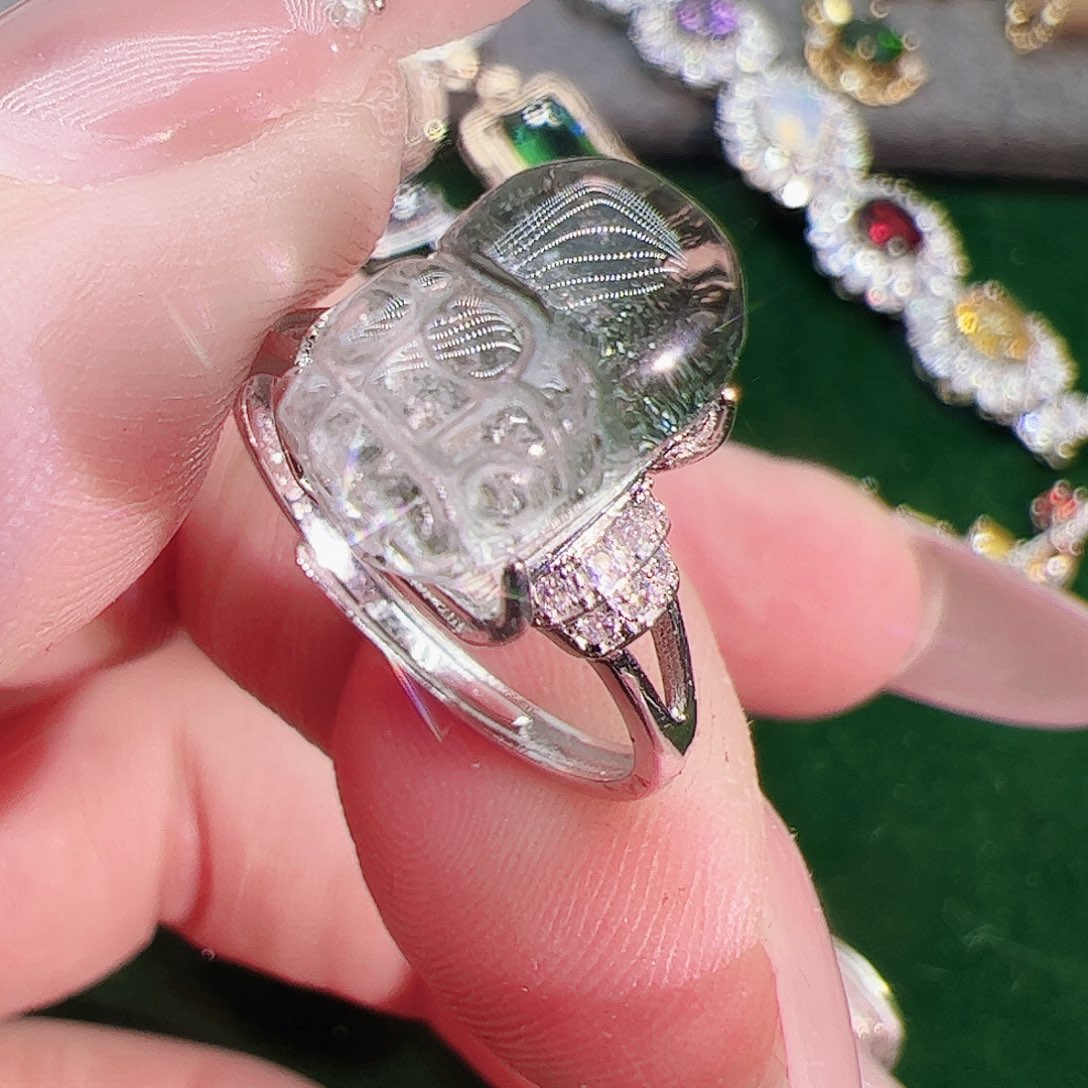 水晶戒指戒指银S925镶嵌