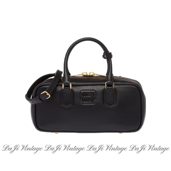 大吉中古/miumiu缪缪黑金手提波士顿斜挎包