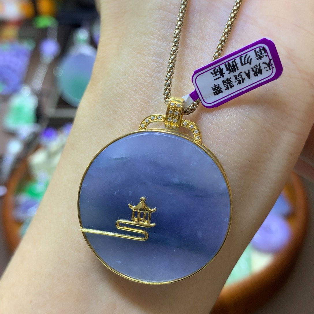 【闪购商品】翡翠颈饰18K金镶嵌翡翠