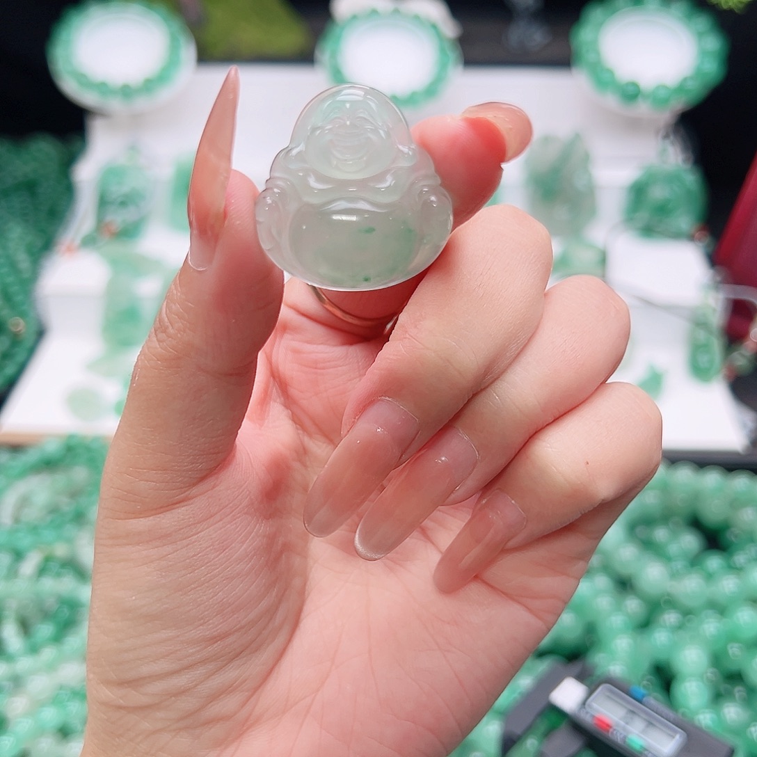 石英质玉（非洲翠）未镶嵌吊坠(赠链)