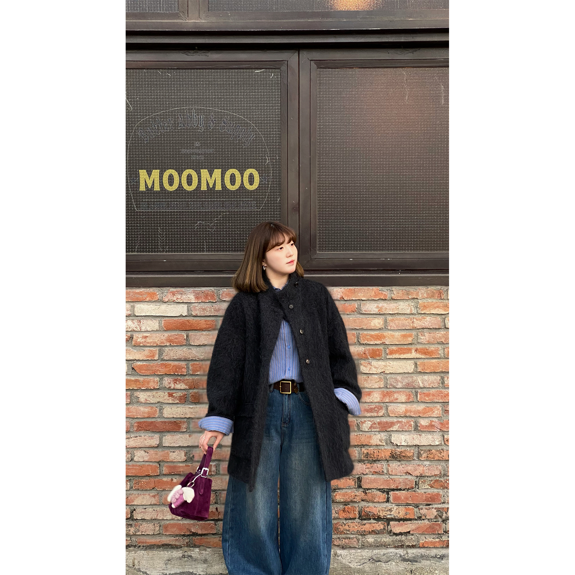 zhukele  立领双口袋绵羊毛大衣