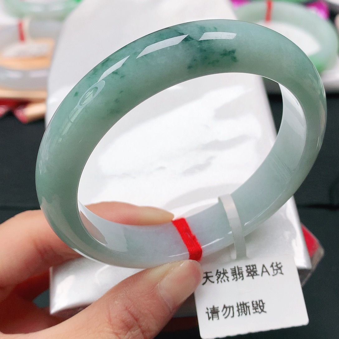 翡翠手镯未镶嵌天然翡翠手镯58
