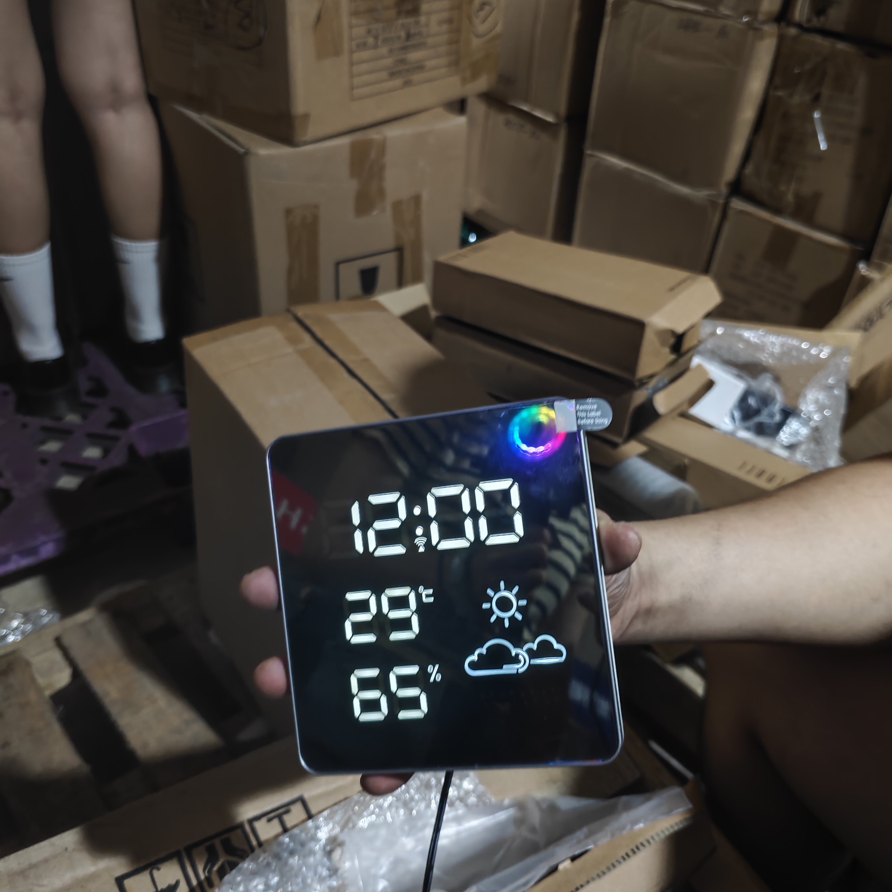 【X-3617】   全面屏方形超薄时钟