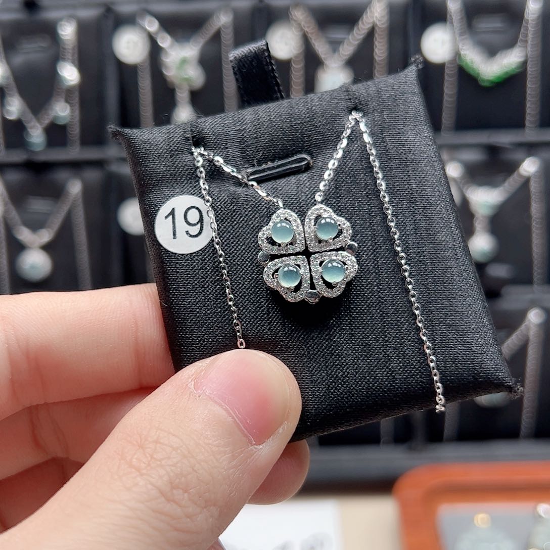 翡翠手链银S925镶嵌天然翡翠A货