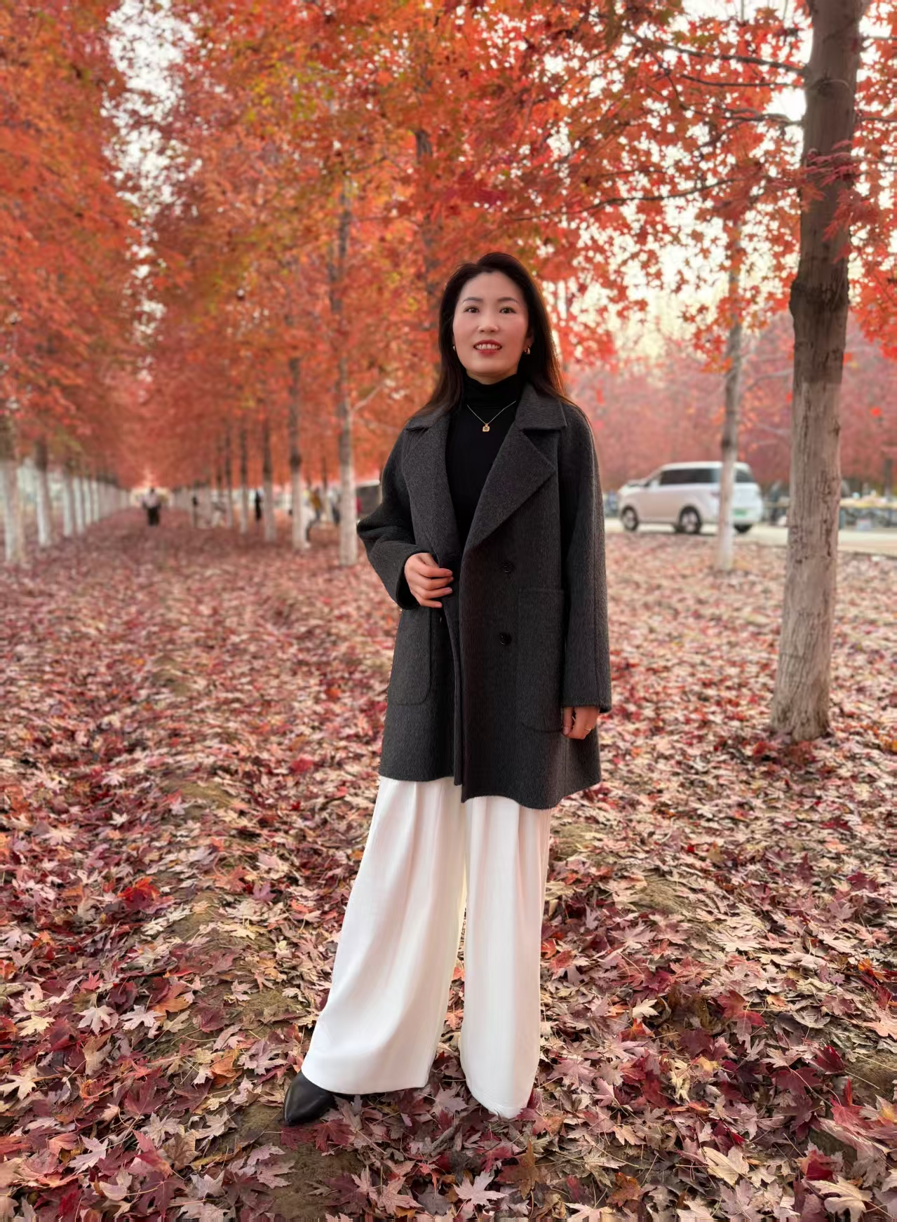 女装厚款中长款老钱风秋冬西装毛呢外套中长款双面羊毛纯手工大衣