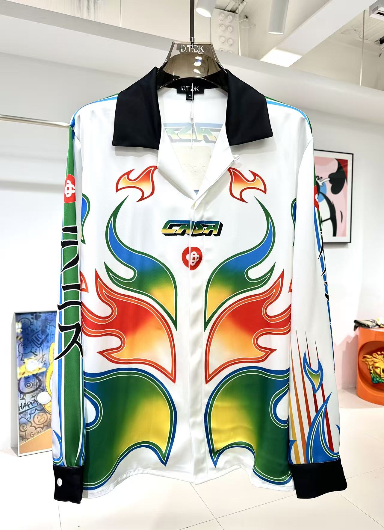 衬衫-玫瑰贡缎轻奢休闲网红时尚潮流帅气衬衫