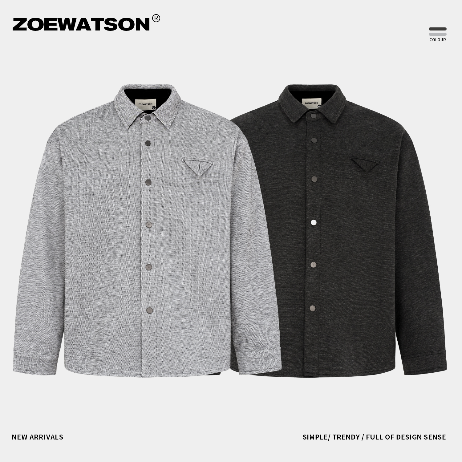 【ZOEWATSON】长袖加绒衬衫重磅复古休闲翻领上衣男Z6206