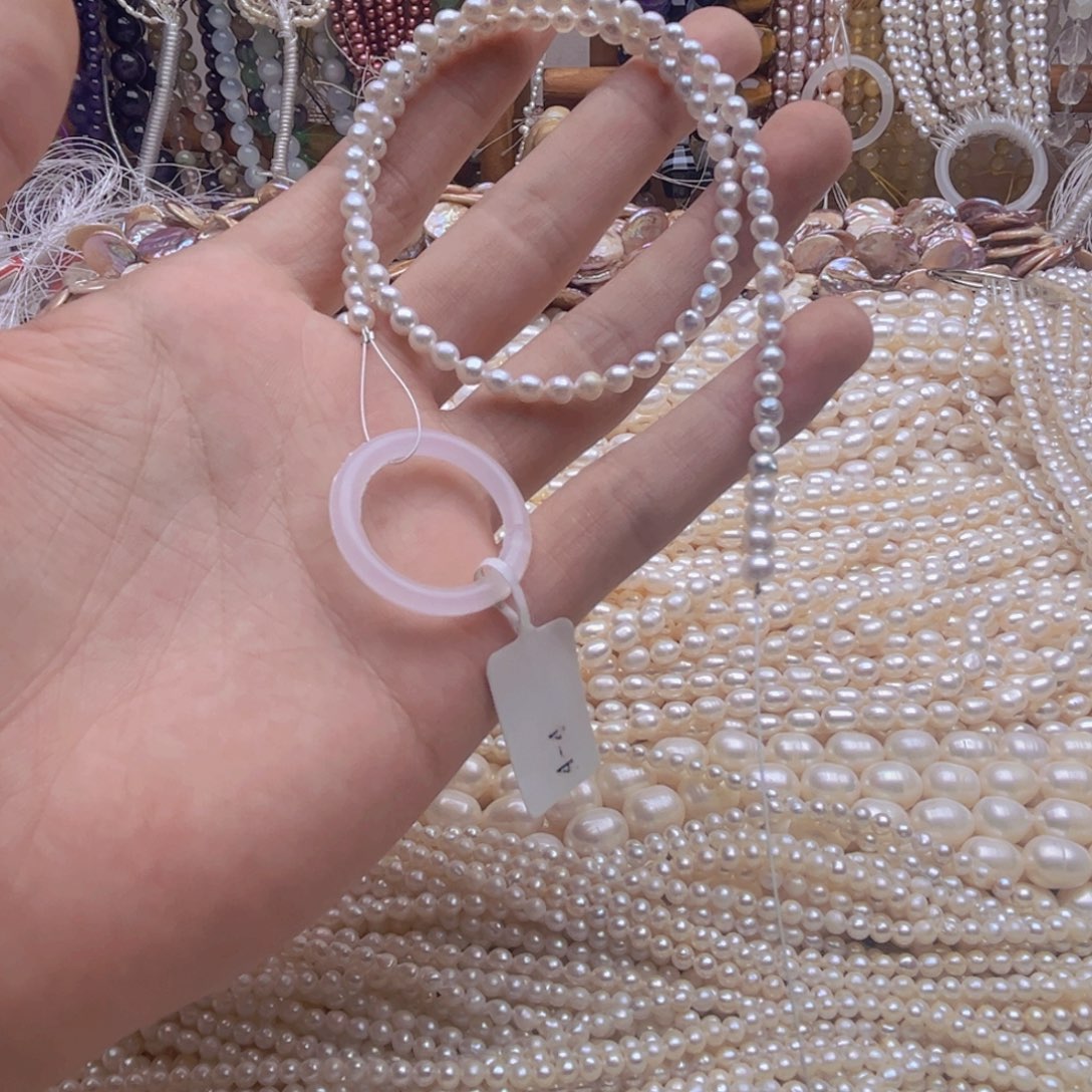 大***桌未镶嵌淡水珍珠珍珠半成品卡4闪亮小米珠