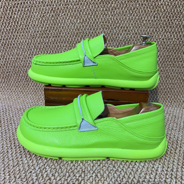 男士乐福鞋潮流一脚蹬懒人鞋男软底头层牛皮豆豆鞋潮流两穿开车鞋