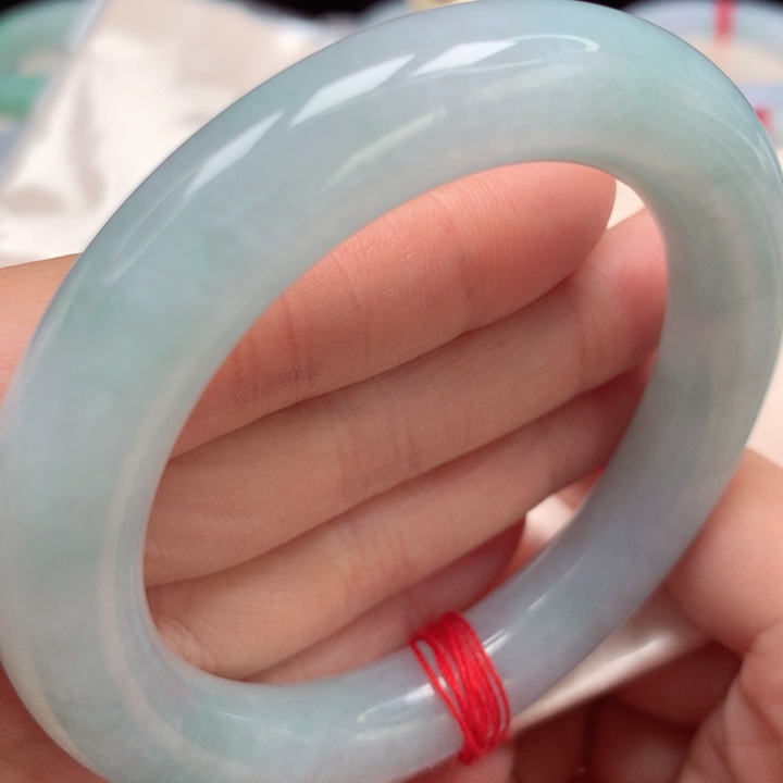 翡翠手镯未镶嵌冰胶晴水圆条6