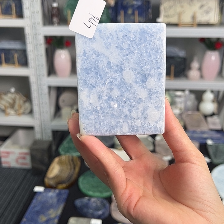 石材大理石蓝水晶笔筒微补196