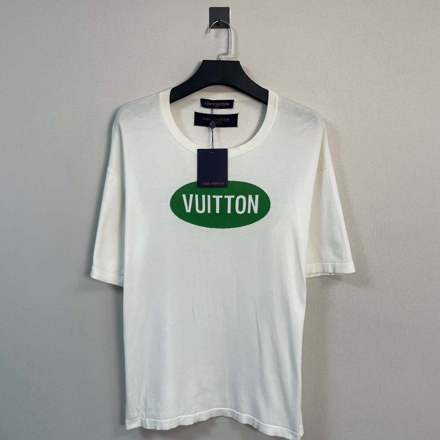 未使用 LouisVuitton/路易威登 字母针织短袖/XL码/原吊牌/价7350