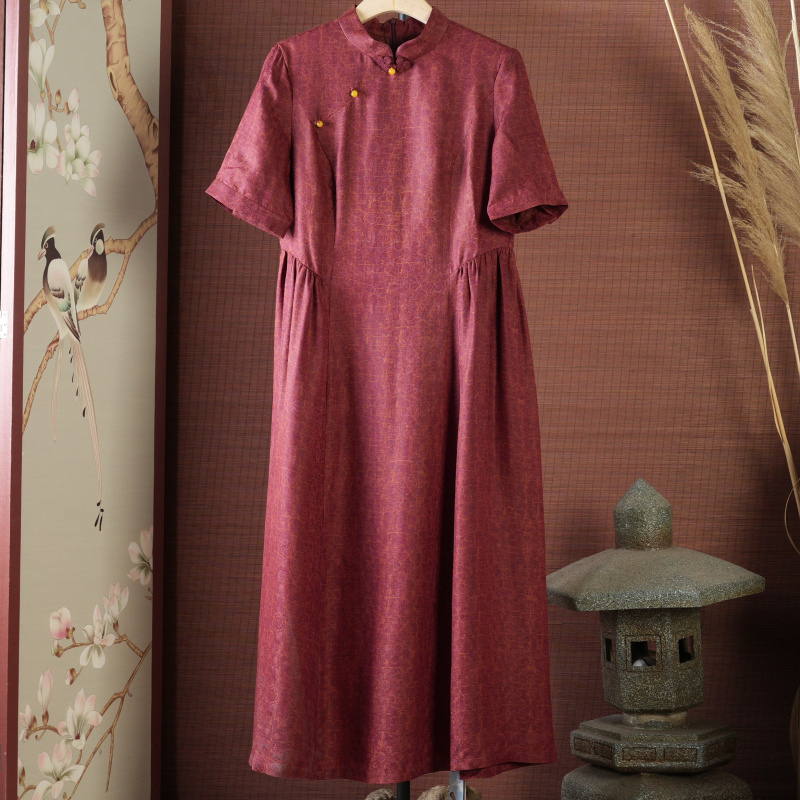 潘一抹微蓝 新中式风 连衣裙 0191