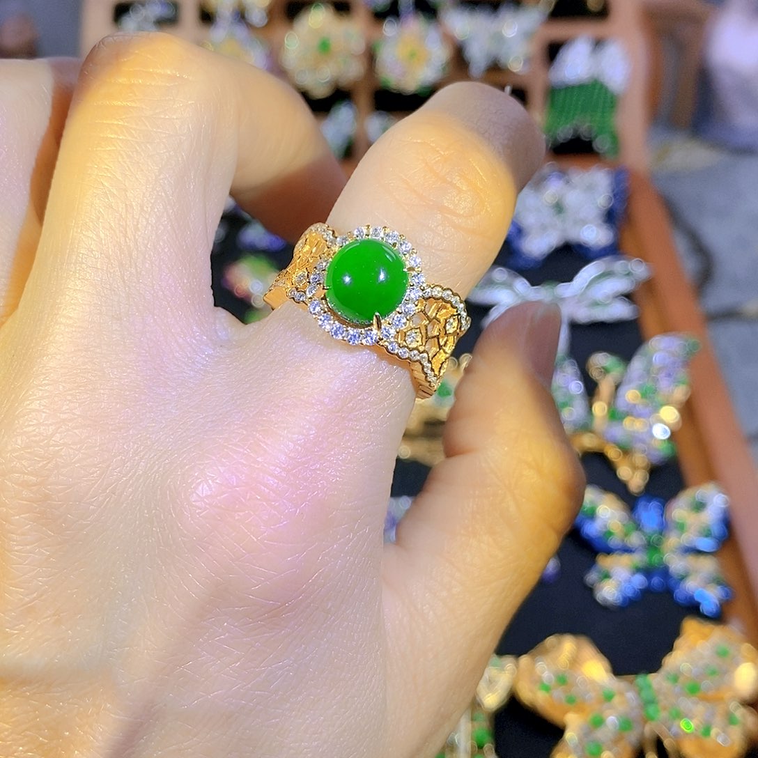 吊坠(不含链)银S925镶嵌翡翠