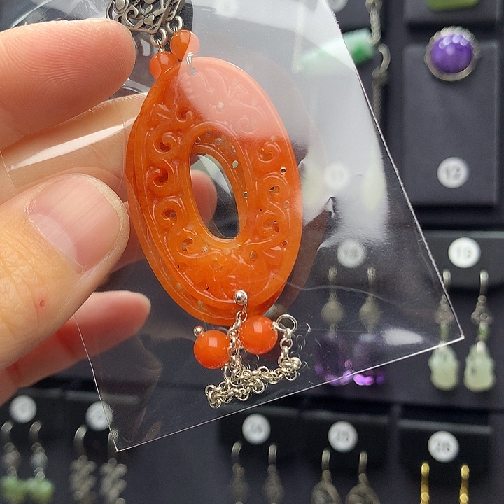 翡翠耳饰银S925镶嵌?****?