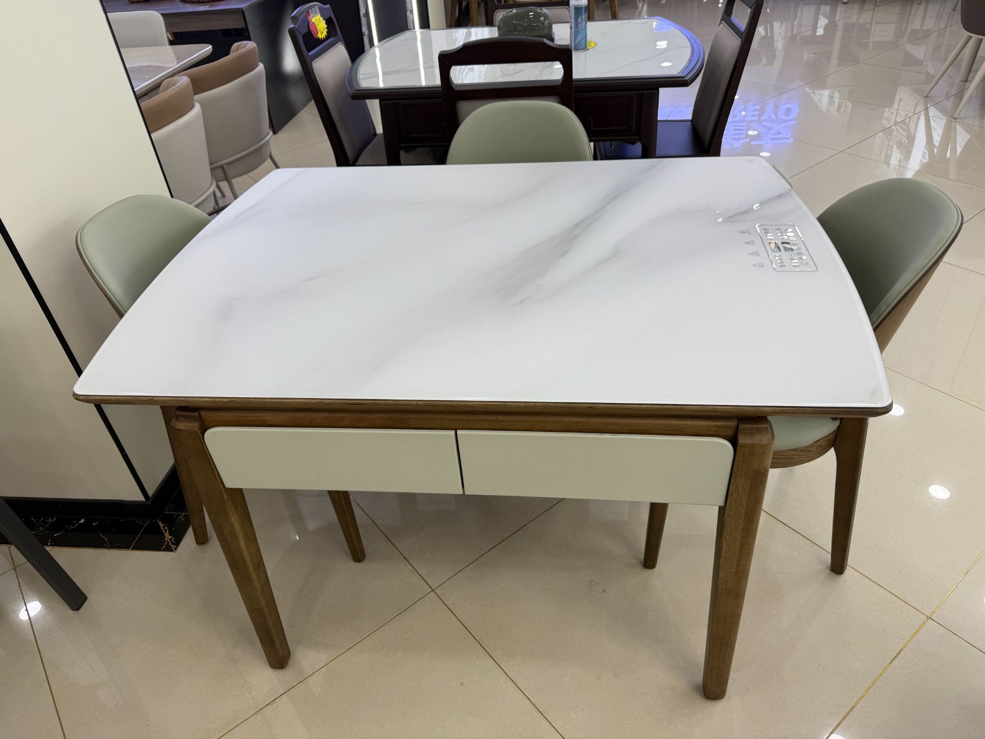 实木餐桌麻将机电磁炉面板加热功能