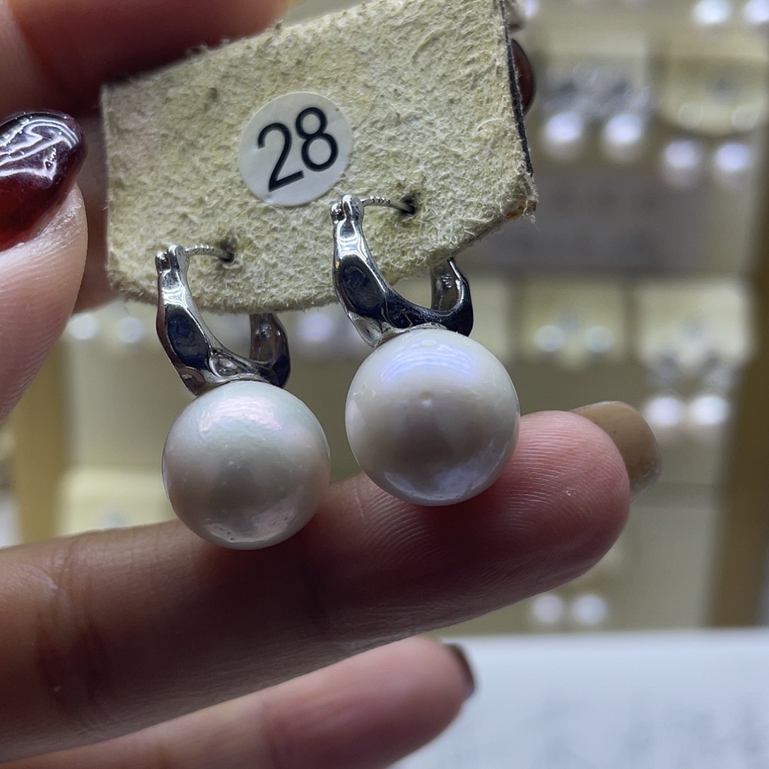 耳饰海水珍珠银S925镶嵌