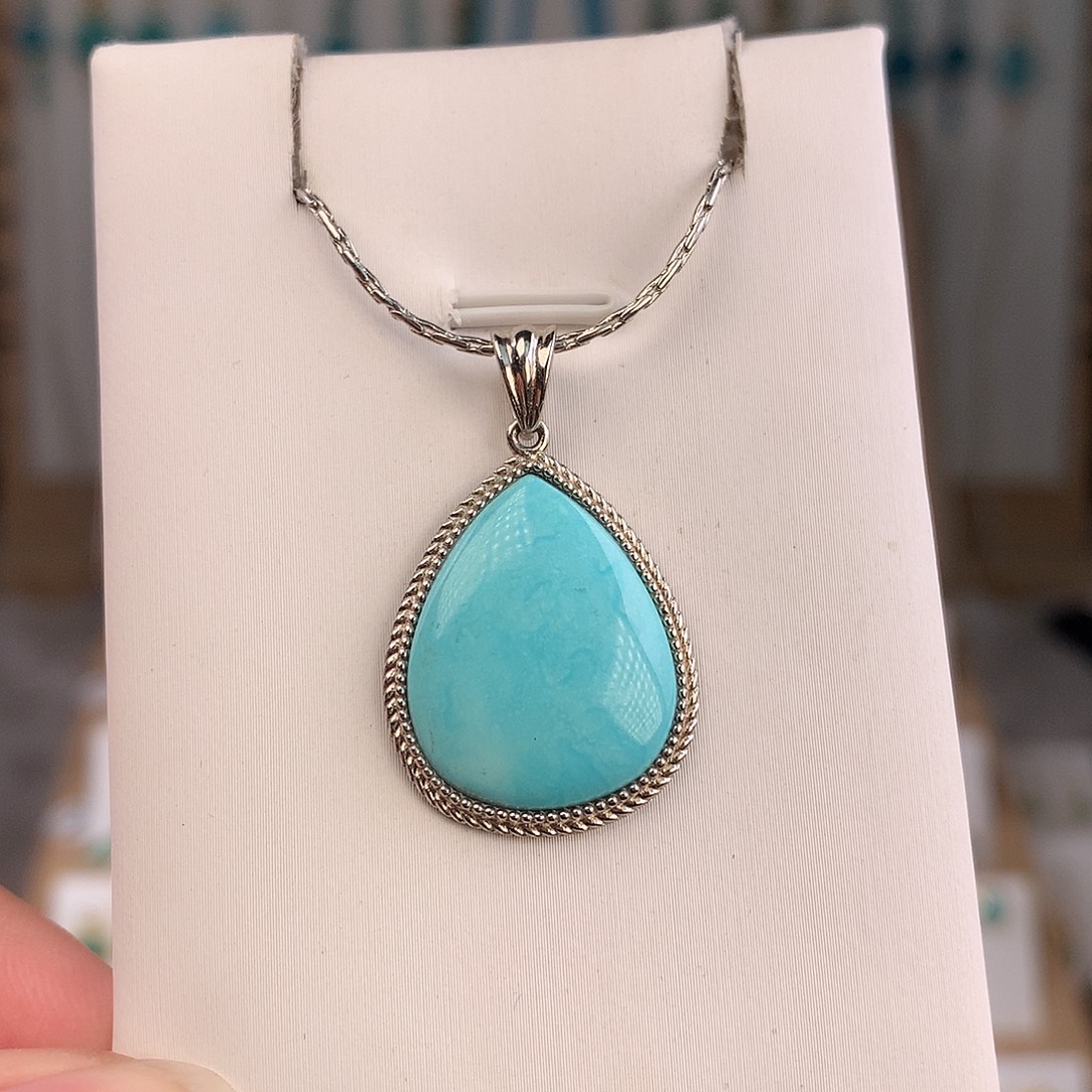 绿松石银S925镶嵌颈饰