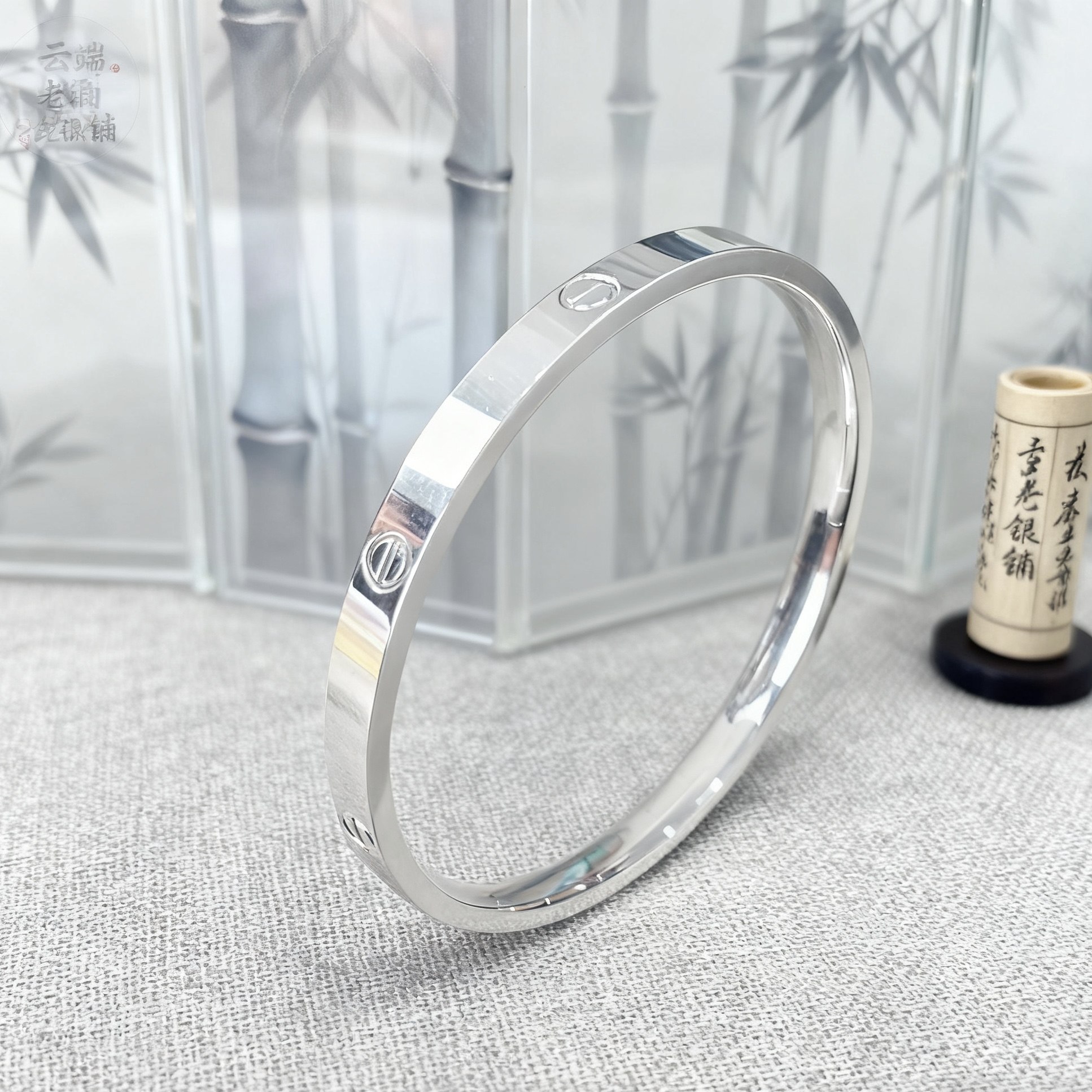 足银手镯 【一字镯】足银999亮面时髦精致潮款设计感ins高级气质的