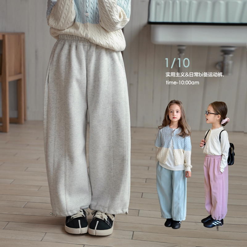 SKA2573女童韩版洋气百搭运动裤春装新款儿童宽松休闲直筒卫裤潮