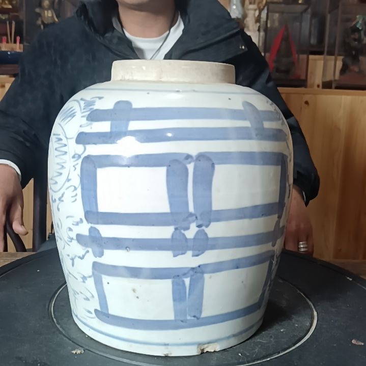 罐大**！青花双喜罐，，，，