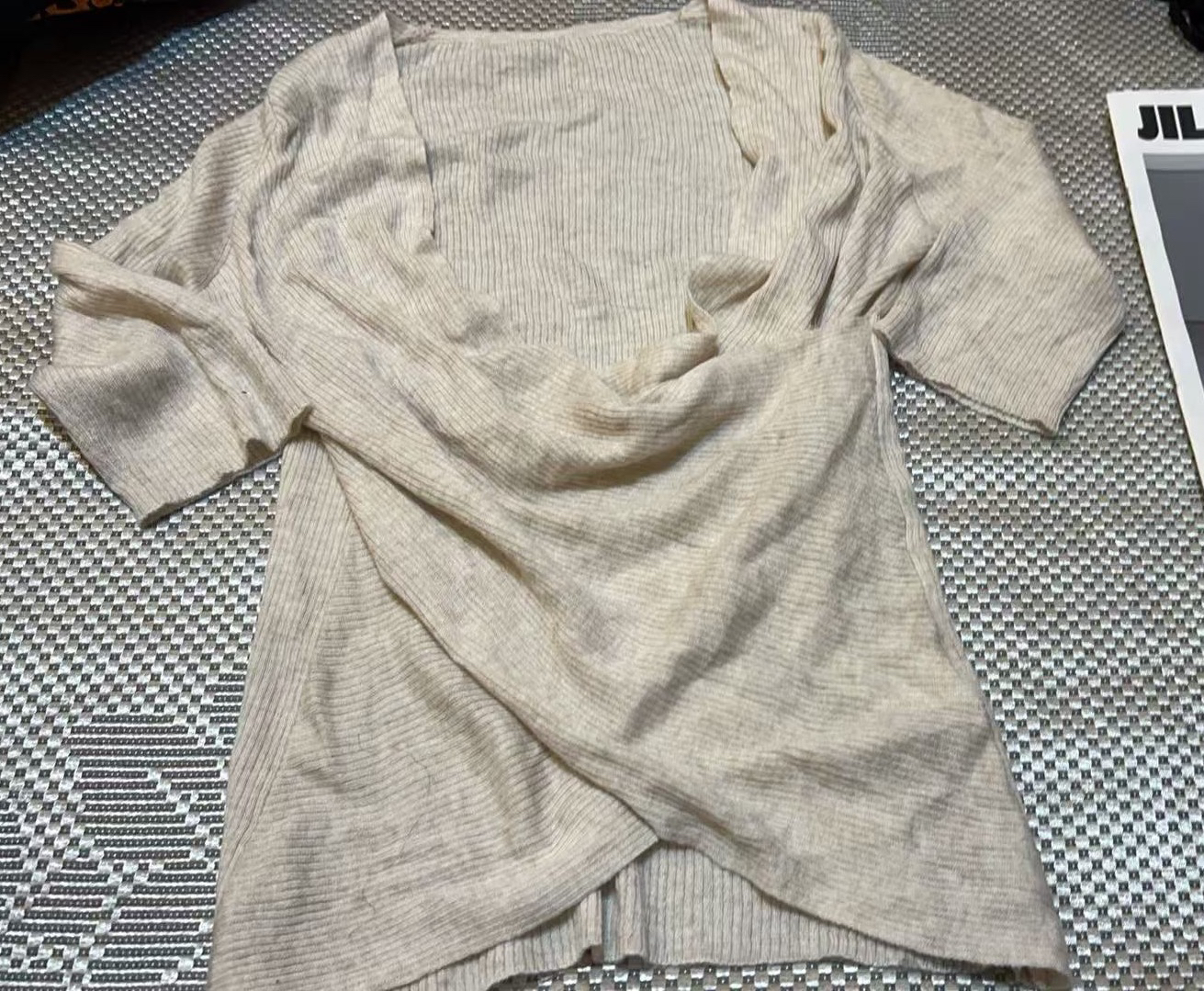 【特价不支持退换】韩版潮流大U领垂感针织短袖T恤上衣女装