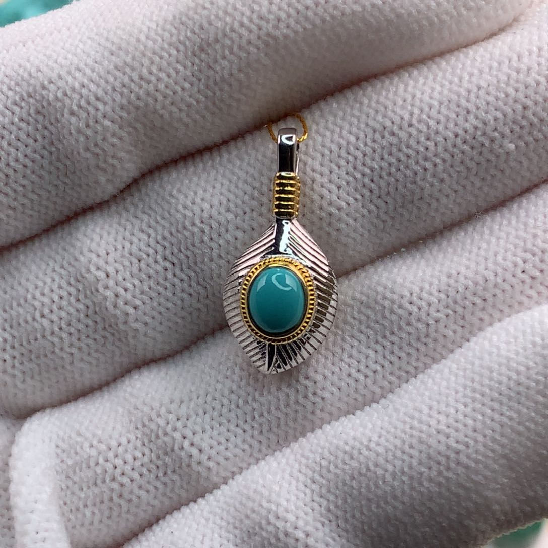 绿松石珠宝玉石银S925镶嵌