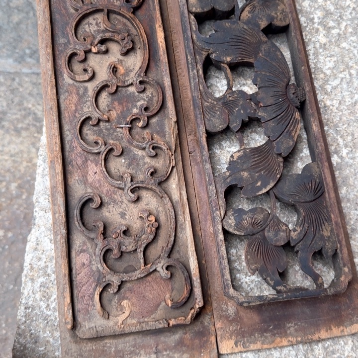 汉***阁香榧木香樟木木雕一对