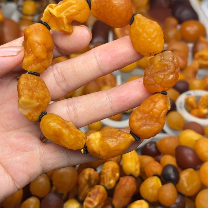 裸石琥珀未镶嵌天然蜜蜡手串