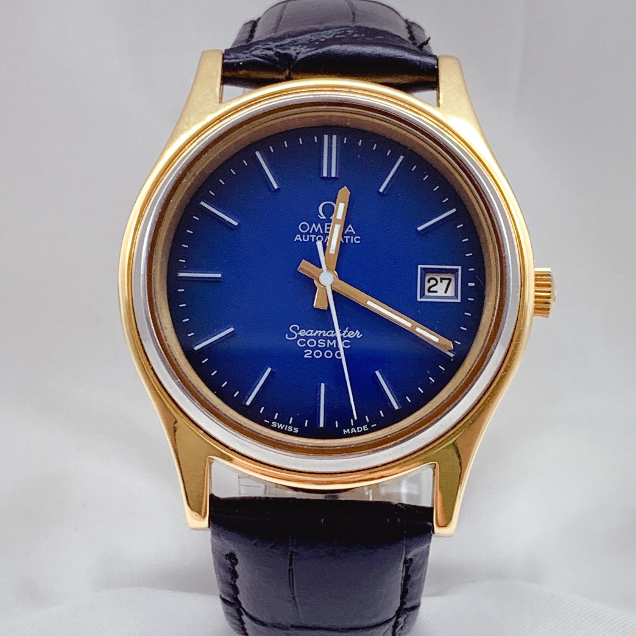 95新 Omega/欧米茄 海马系列/蓝色/自动机械男士腕表/表径38mm
