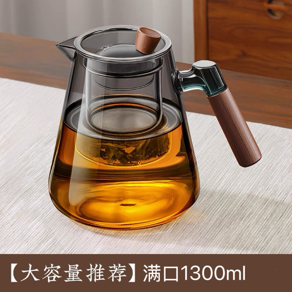 2025年新款高硼硅玻璃茶壶泡茶茶水分离耐高温大容量雅茗壶