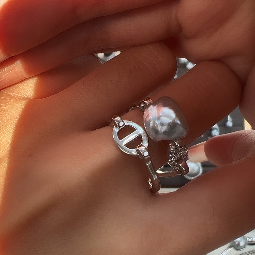 海水珍珠戒指银S925镶嵌