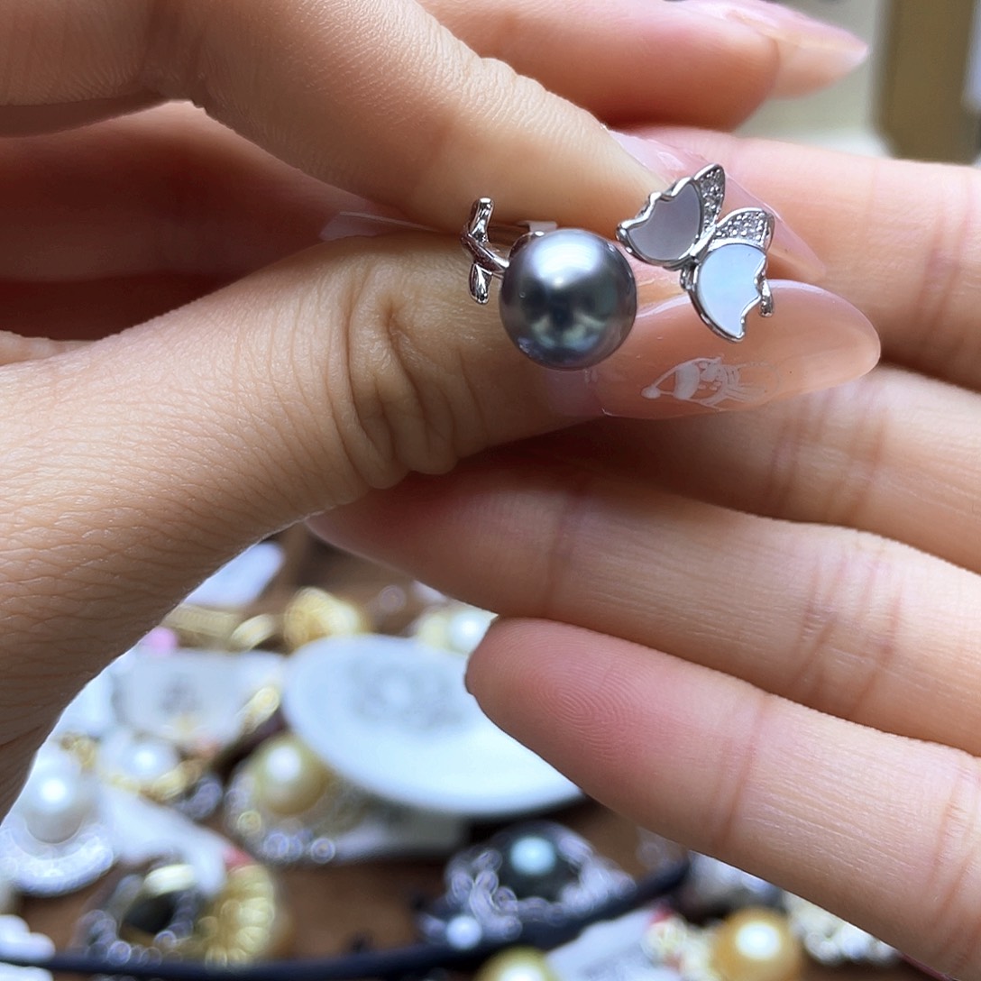 海水珍珠戒指银S925镶嵌