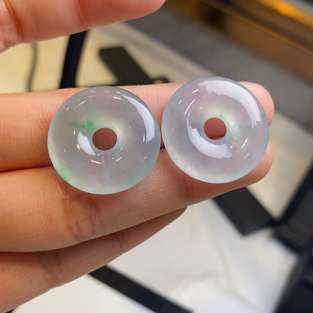 翡翠耳饰未镶嵌裸石甜甜圈