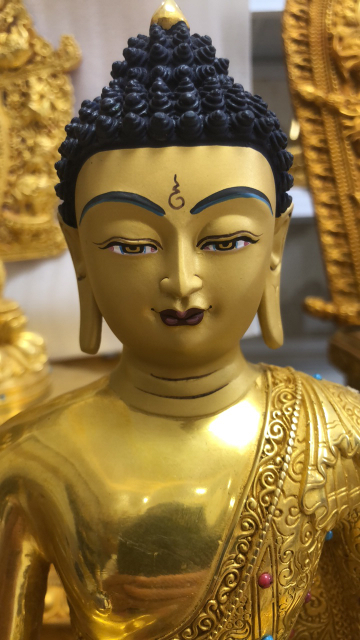 阿弥陀佛纯铜鎏金30公分