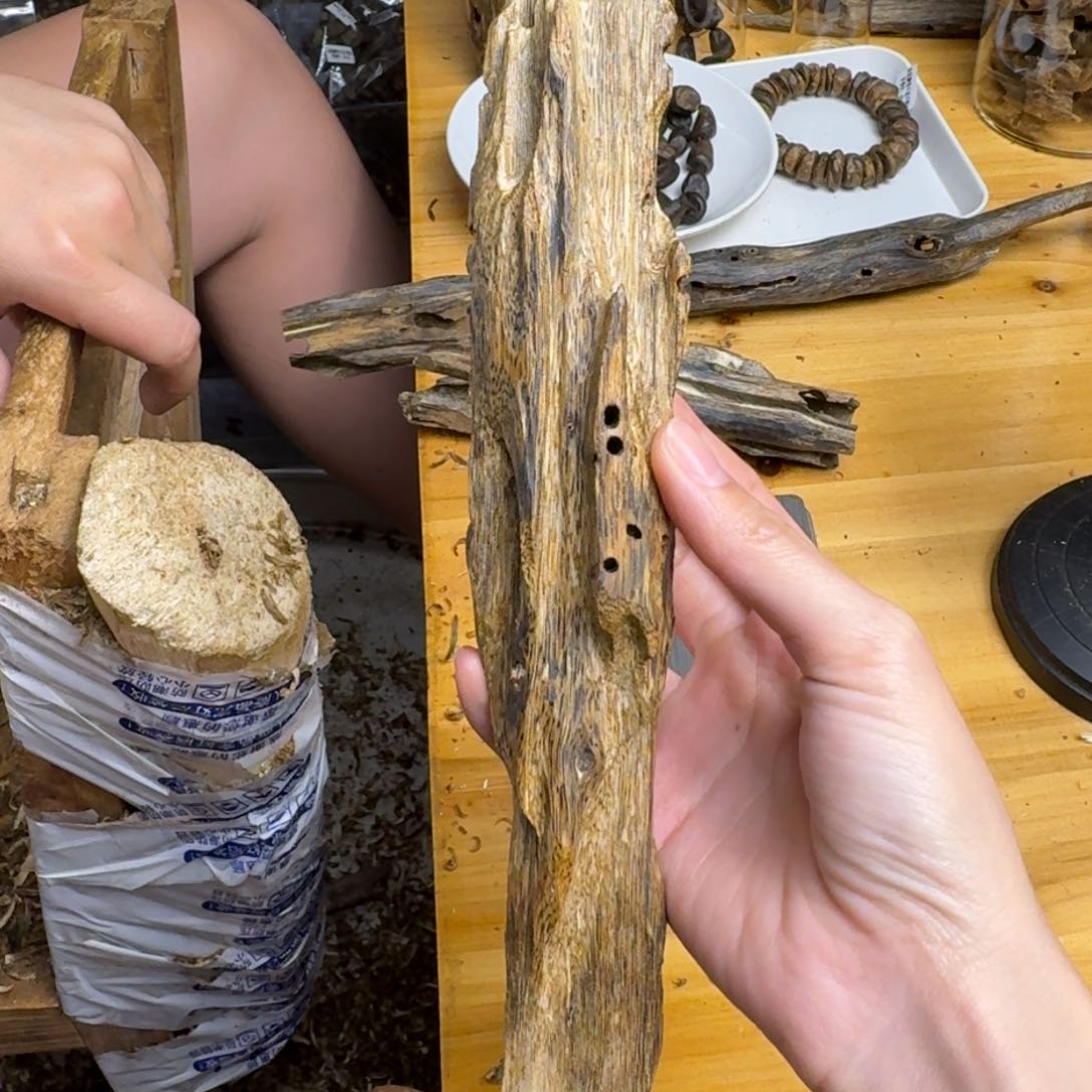 沉香摆件白棋块料91克