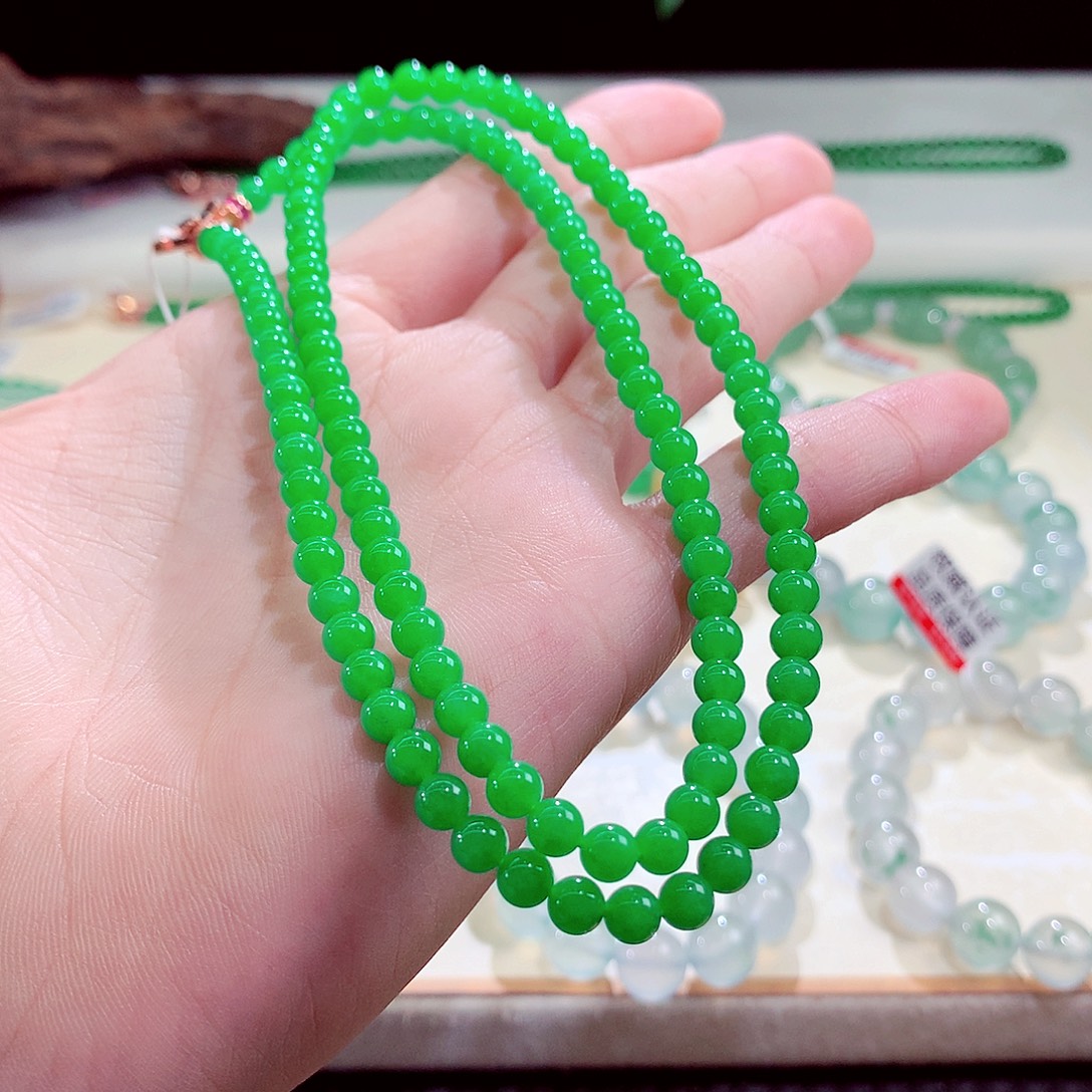 翡翠未镶嵌手链卡5mm