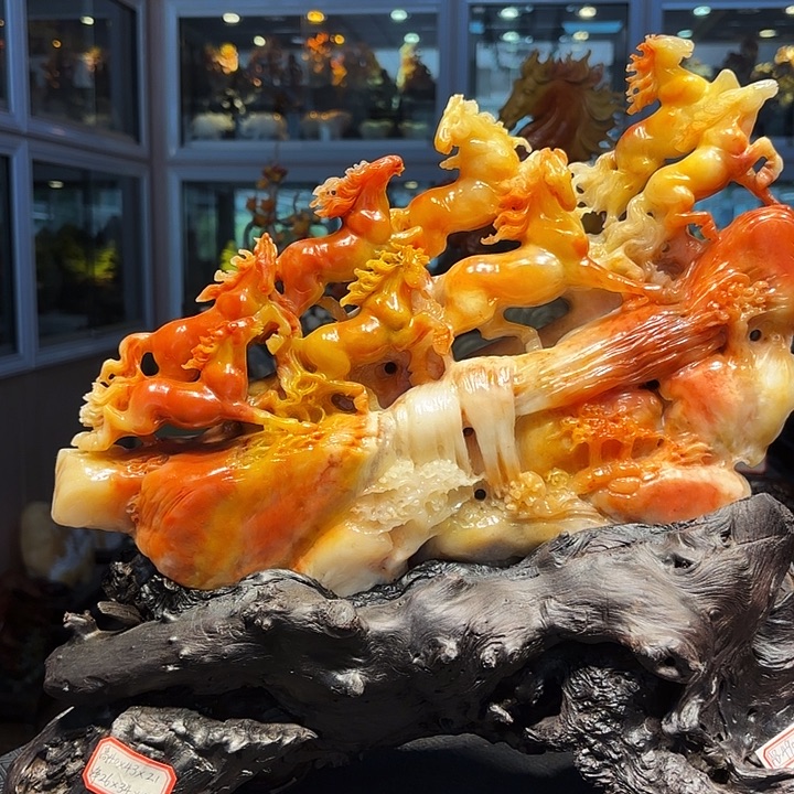 夕***红寿山石寿山石雕刻工艺品