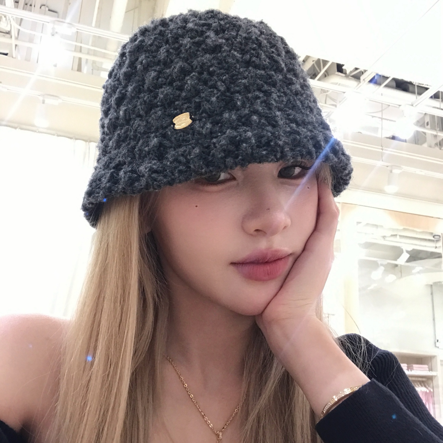 hucares 「灰调慵懒」du家定制！素颜神器盆帽！型很好！文艺时尚秋冬