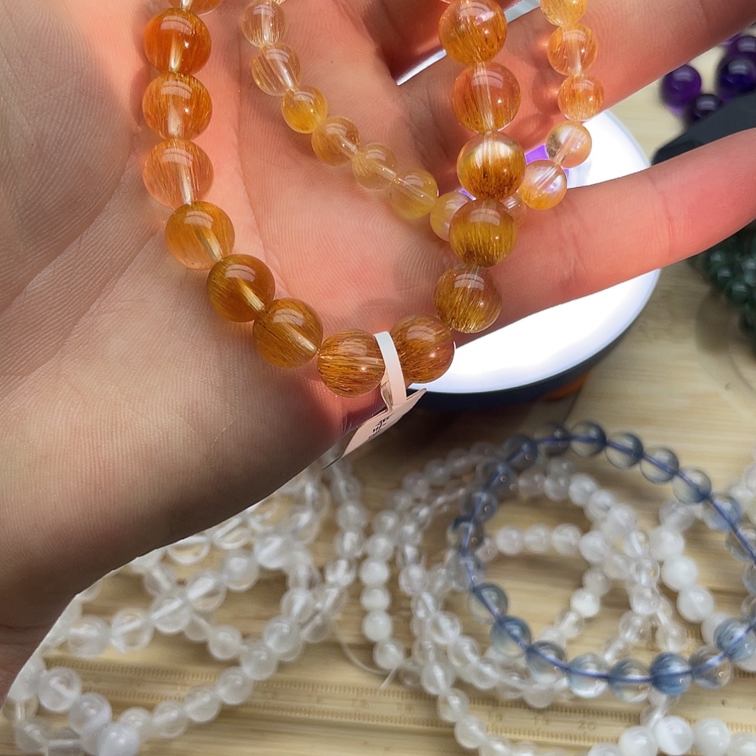 媛***右手链银S925镶嵌烟晶