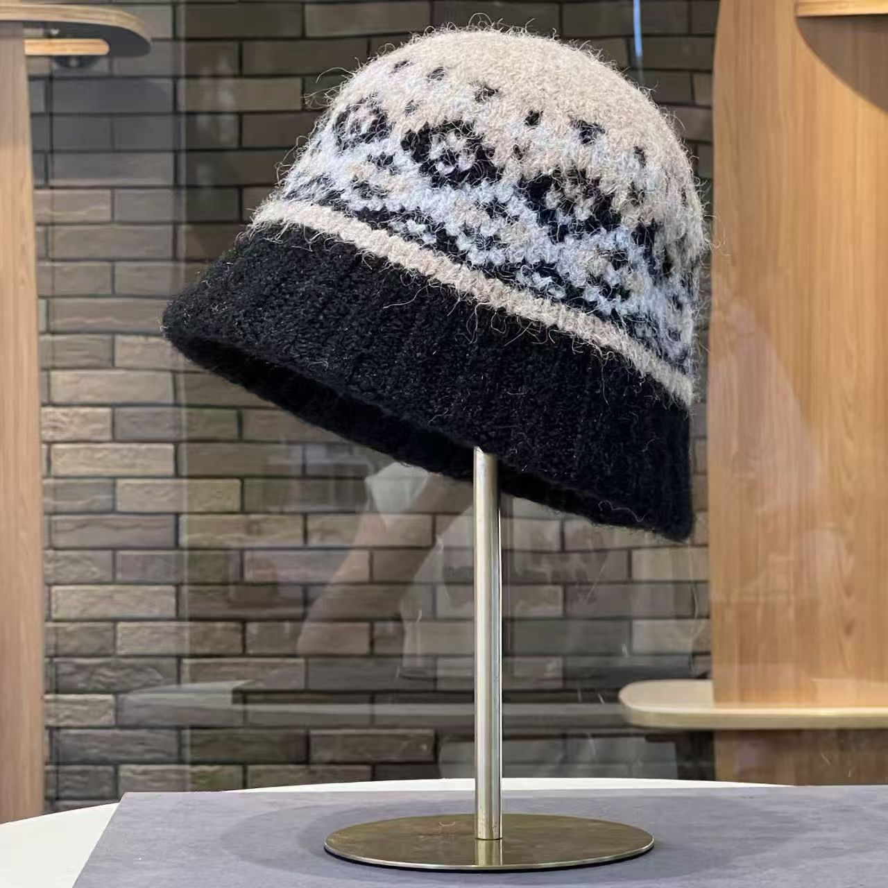 新款秋冬渔夫帽时尚百搭费尔岛洋气显脸小气质好看秋冬款保暖防寒