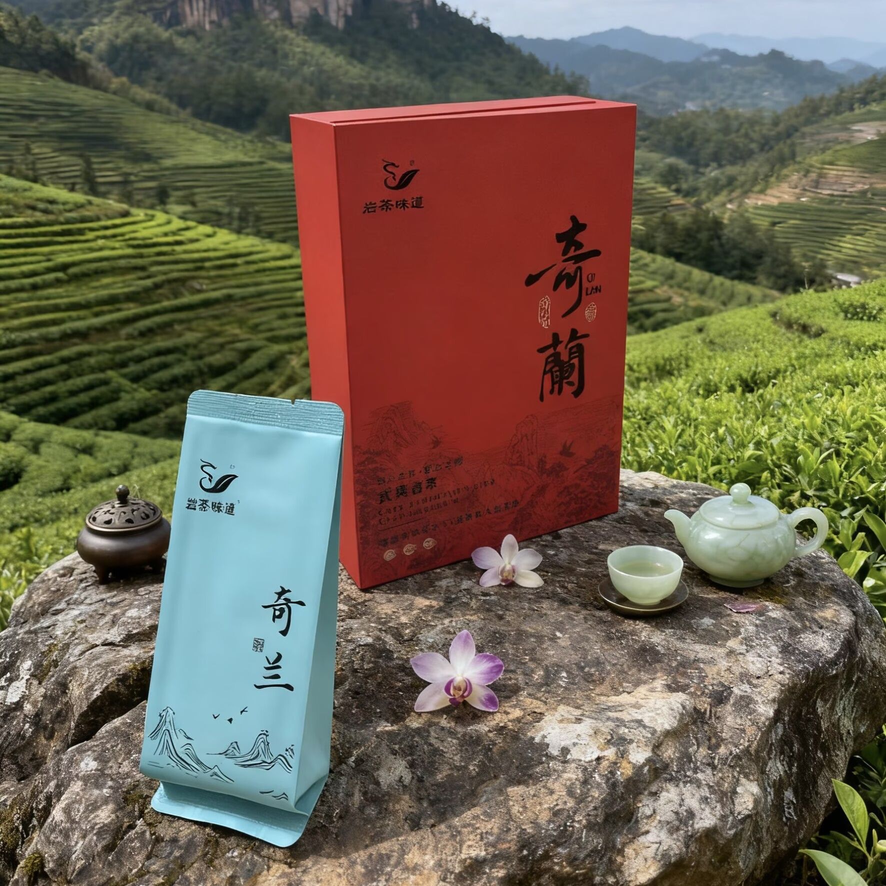 武夷岩茶大红袍传统工艺岩骨兰花香奇兰特色奇种好茶送礼盒装高档