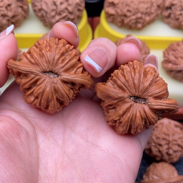 文玩核桃把件41精品老树红皮楼